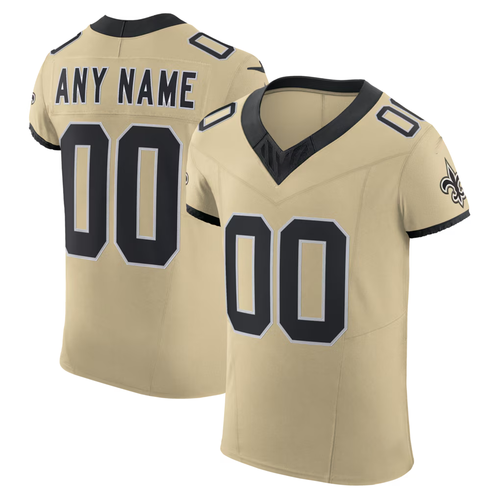 McAdo Custom NO.Saints Gold Alternate Vapor F.U.S.E. Elite Stitched Jerseys
