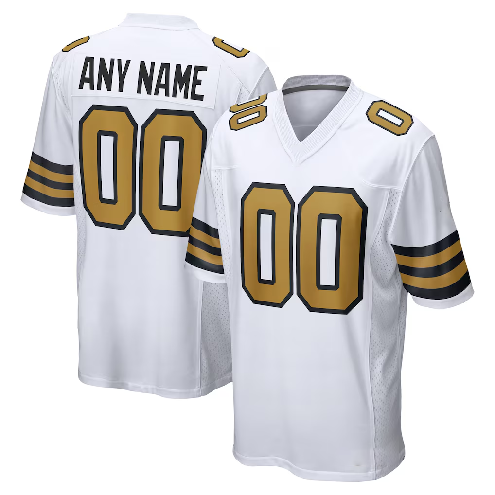 McAdo Custom NO.Saints White Alternate Stitched Jerseys