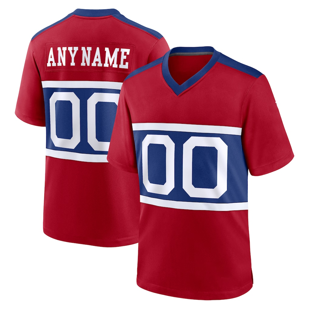 McAdo Custom NY.Giants Century Red Alternate Game Stitched Jerseys
