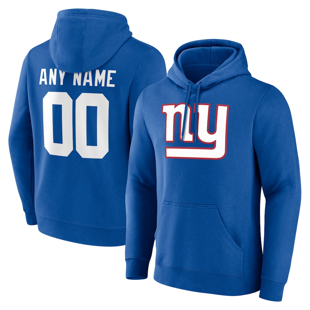 McAdo Custom NY.Giants Royal Team Authentic Personalized Name & Number Hoodie Stitched Jerseys