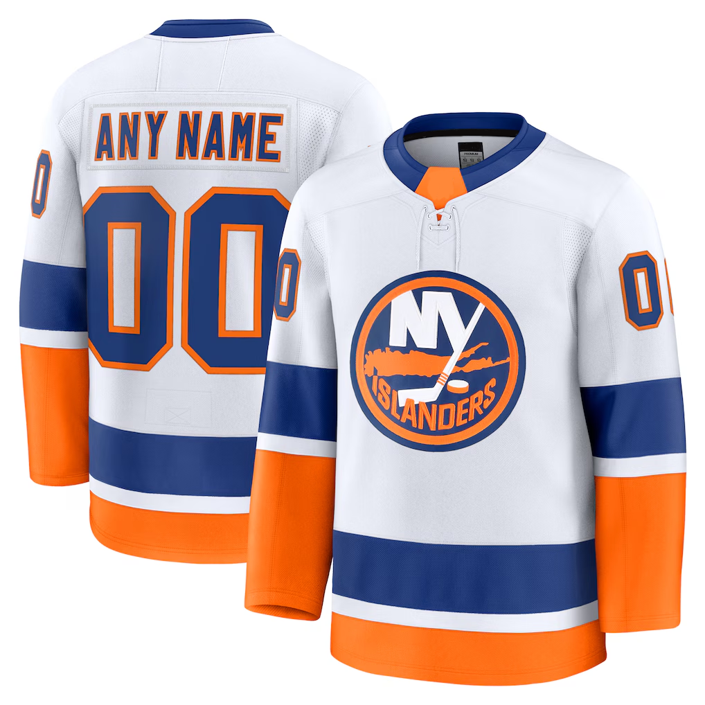 McAdo Custom NY.Islanders White Away Premium Jerseys