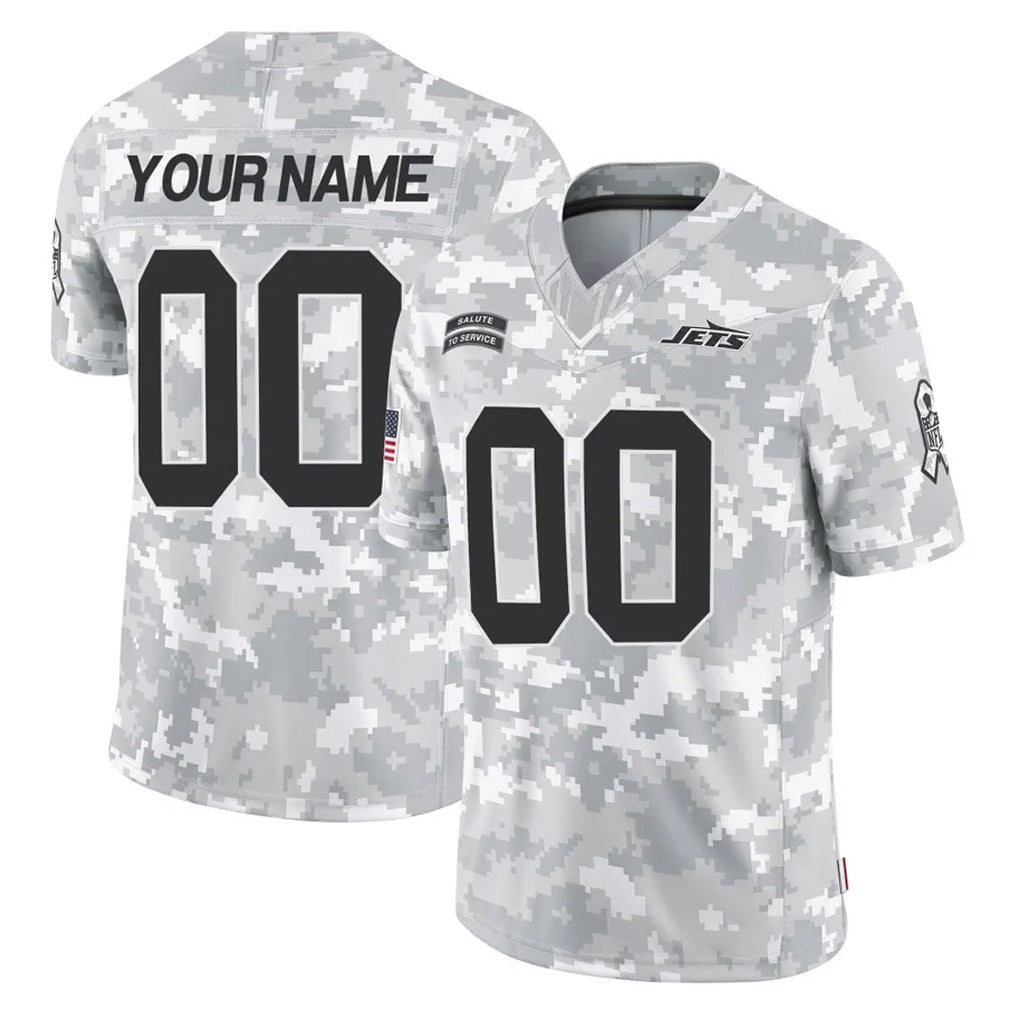 McAdo Custom NY.Jets Arctic Camo Salute to Service Limited Game Any Name & Numbers Stitched Jerseys