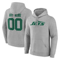 McAdo Custom NY.Jets Gray LOGO Pullover Hoodies Limited Game Any Name & Numbers Stitched Jerseys