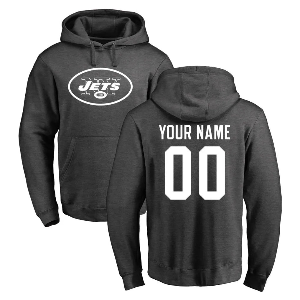 McAdo Custom NY.Jets Gray Pullover Hoodies Limited Game Any Name & Numbers Stitched Jerseys