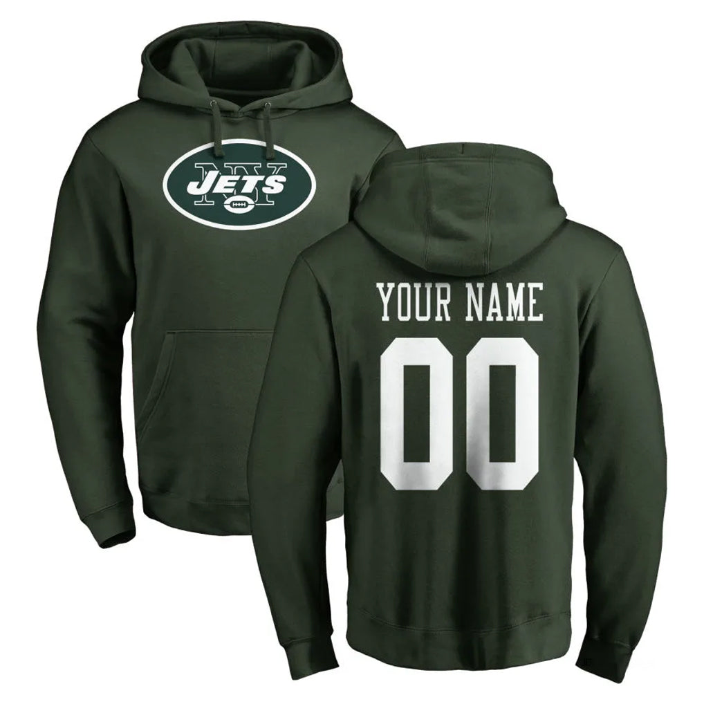 McAdo Custom NY.Jets Green LOGO Pullover Hoodies Limited Game Any Name & Numbers Stitched Jerseys