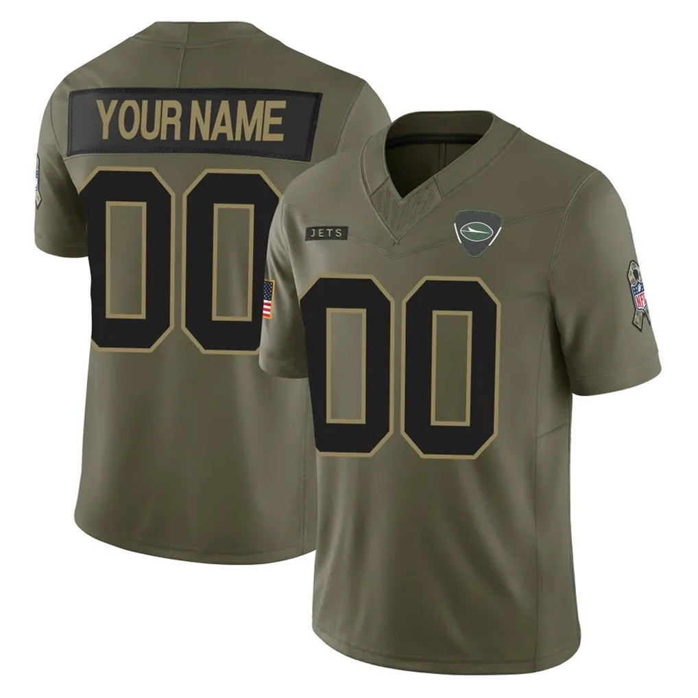 McAdo Custom NY.Jets Olive 2025 Salute To Service Limited Any Name & Numbers Stitched Jerseys