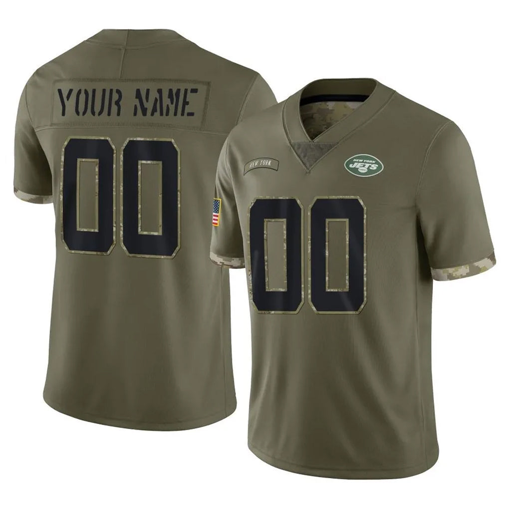 McAdo Custom NY.Jets Olive Salute To Service Limited Any Name & Numbers Stitched Jerseys
