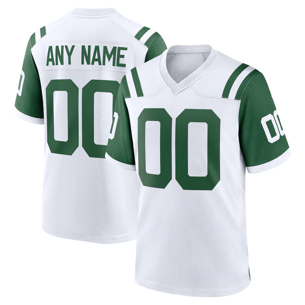 McAdo Custom NY.Jets White Classic Alternate Replica Stitched Jerseys