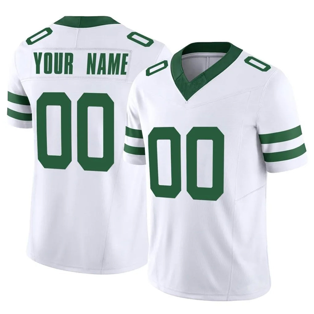 McAdo Custom NY.Jets White Legacy Limited Vapor F.U.S.E. Home Game Any Name & Numbers Stitched Jerseys