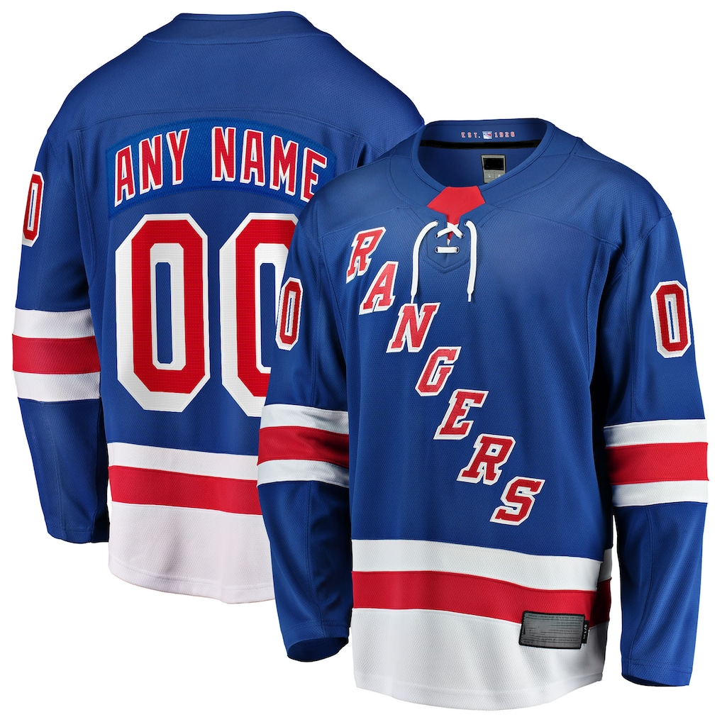 McAdo Custom NY.Rangers Blue Home Breakaway Jerseys