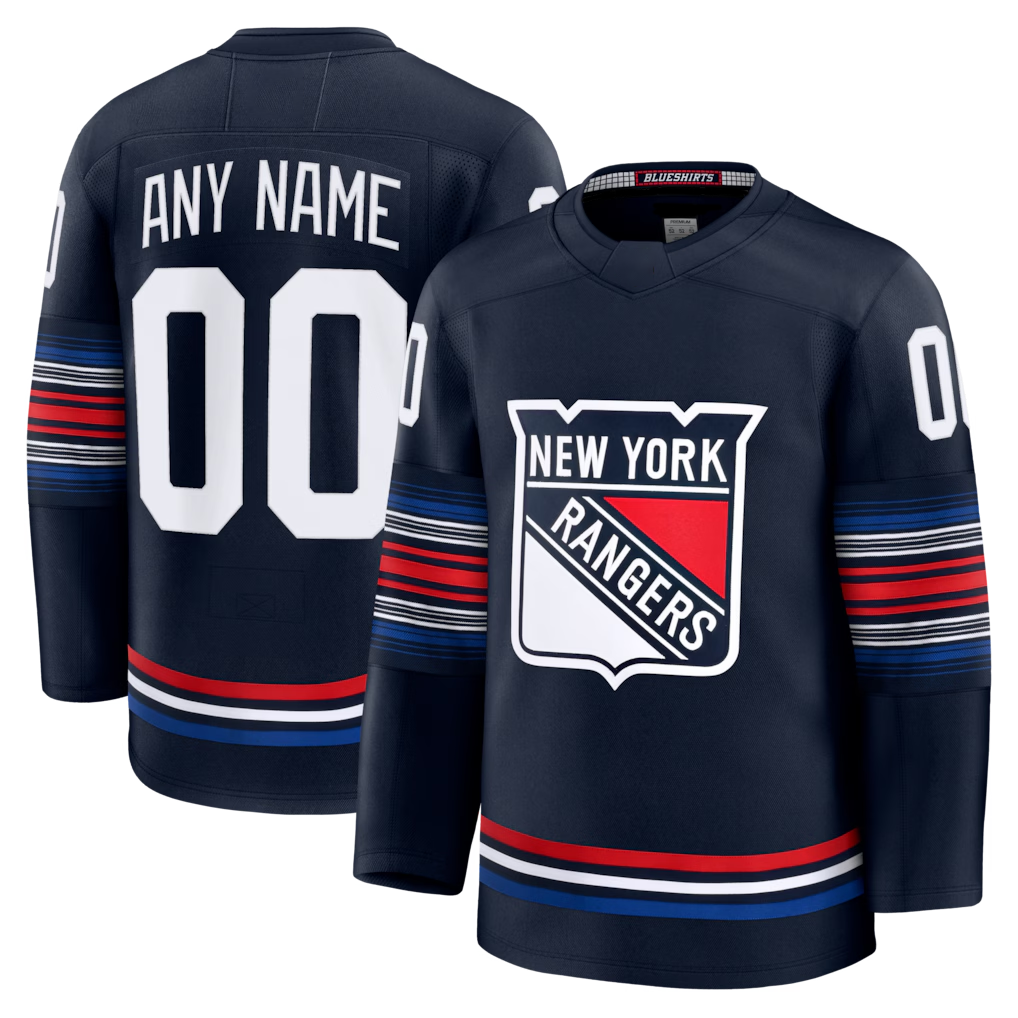 McAdo Custom NY.Rangers Navy Alternate Premium Jerseys