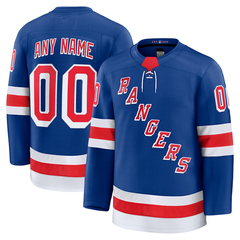 McAdo Custom NY.Rangers Royal Home Premium Jerseys