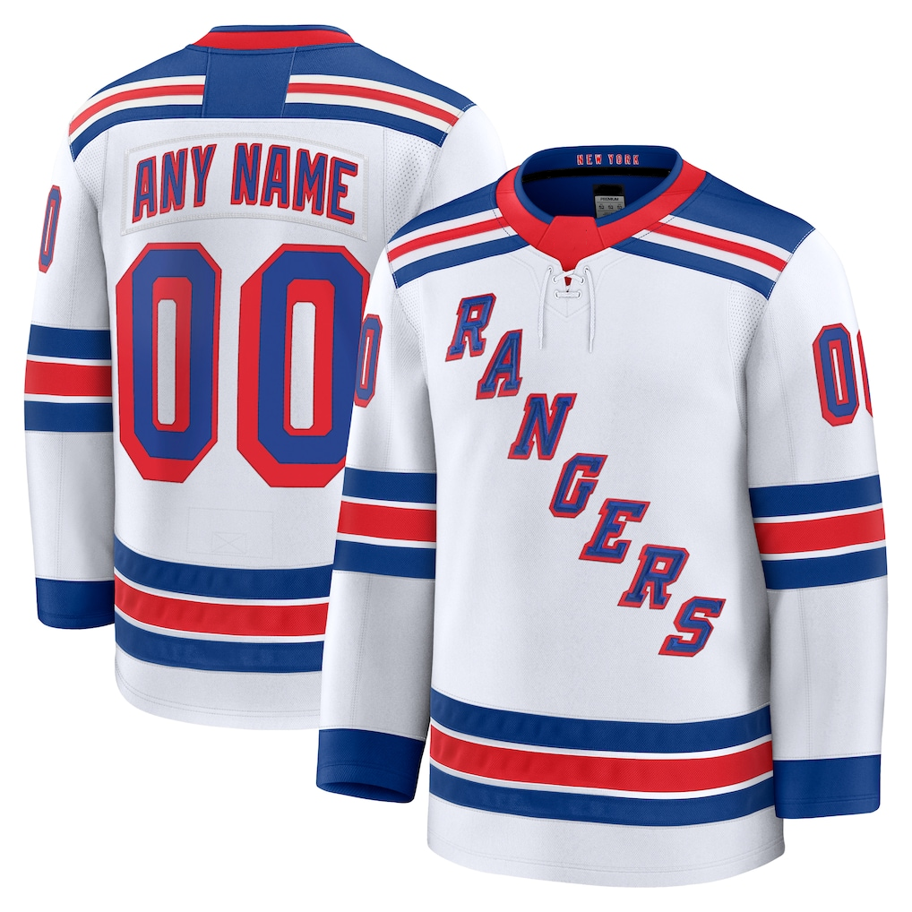 McAdo Custom NY.Rangers White Away Premium Jerseys