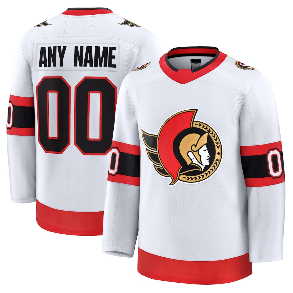 McAdo Custom O.Senators White Away Premium Jerseys