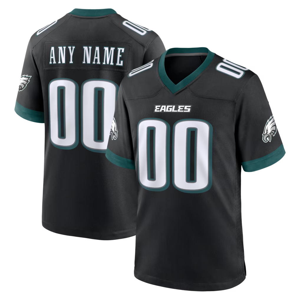 McAdo Custom P.Eagles Black Alternate Game Stitched Jerseys
