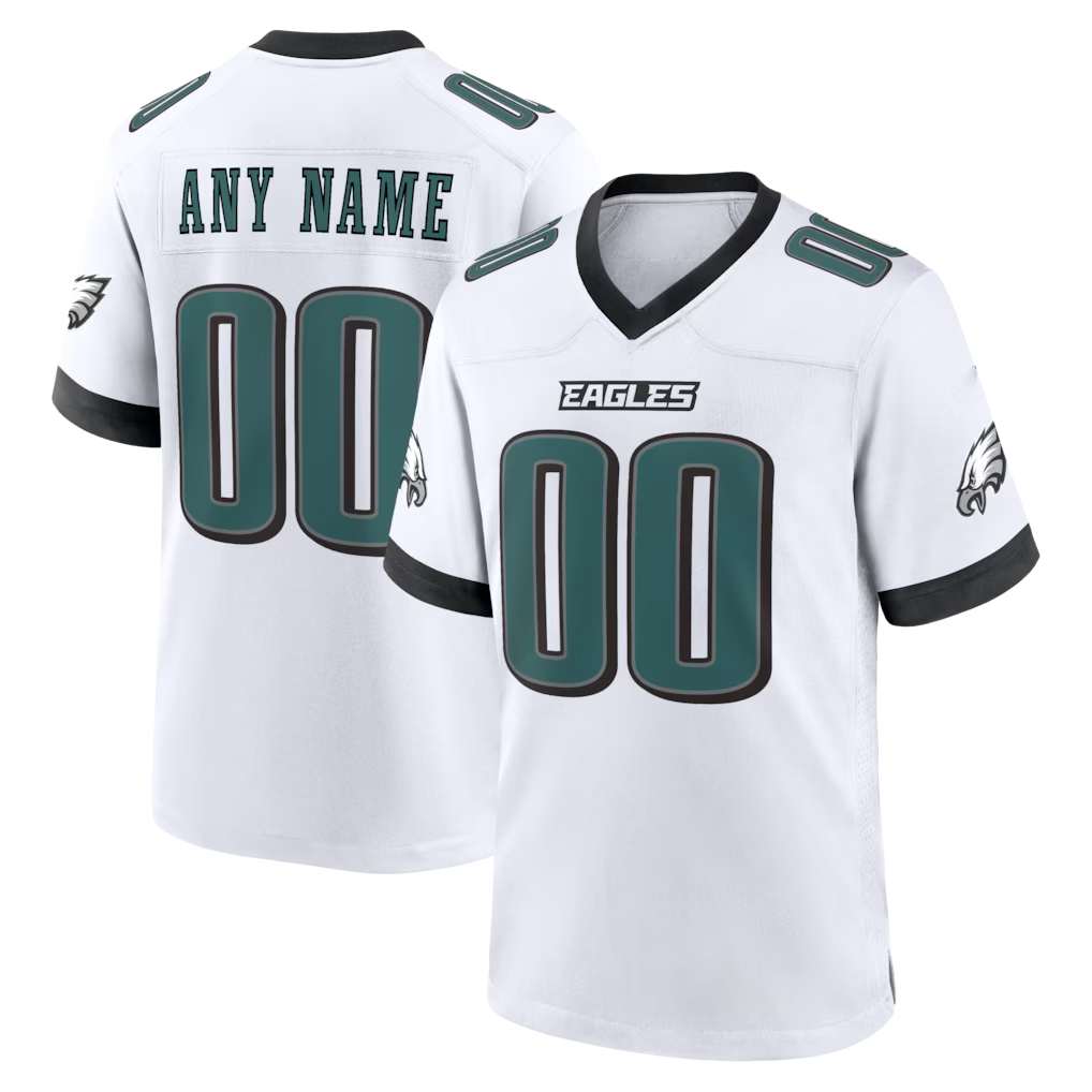 McAdo Custom P.Eagles White White Game Stitched Jerseys