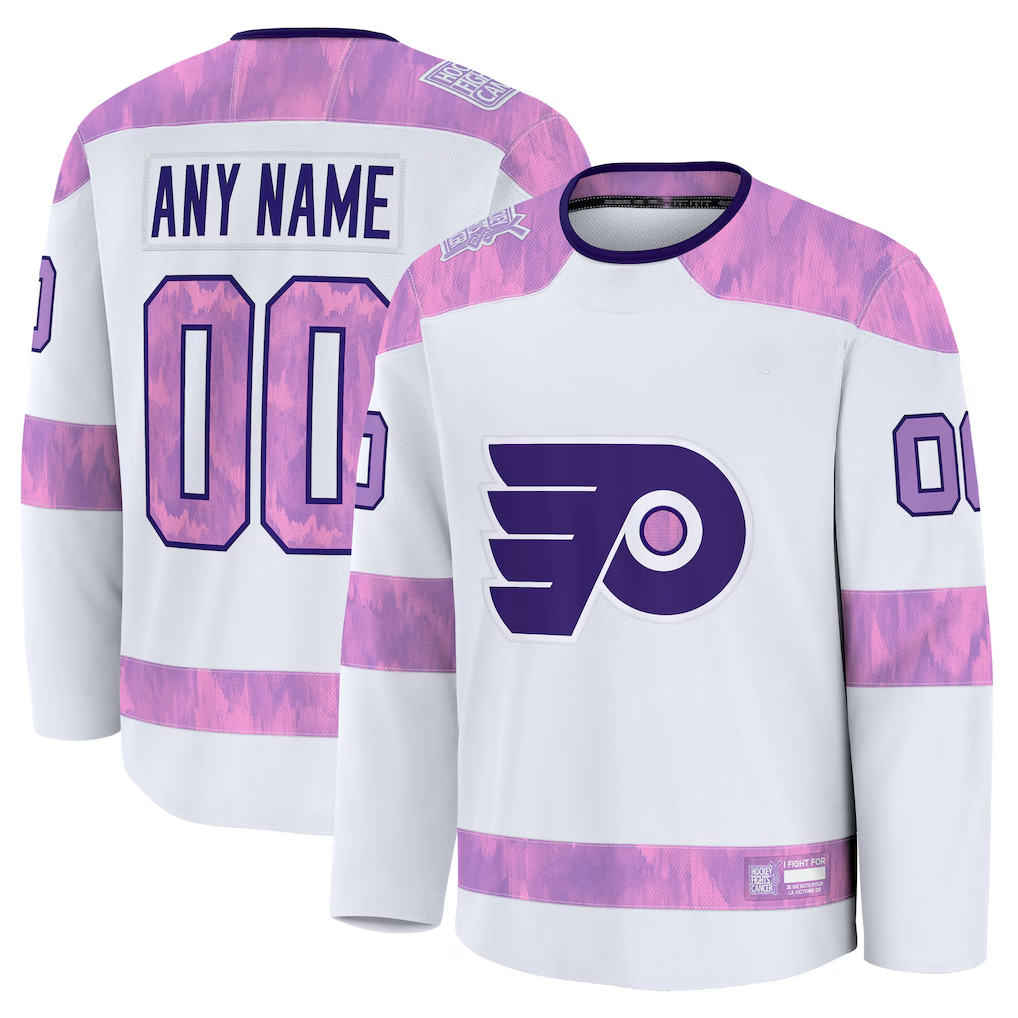 McAdo Custom P.Flyers White 2024 Hockey Fights Cancer Practice Jerseys