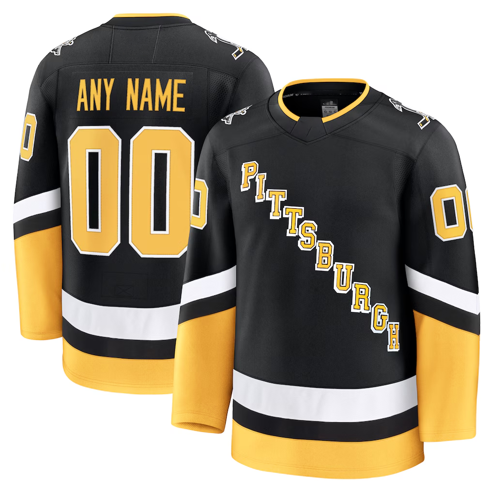 McAdo Custom P.Penguins Black Alternate Premium Jerseys