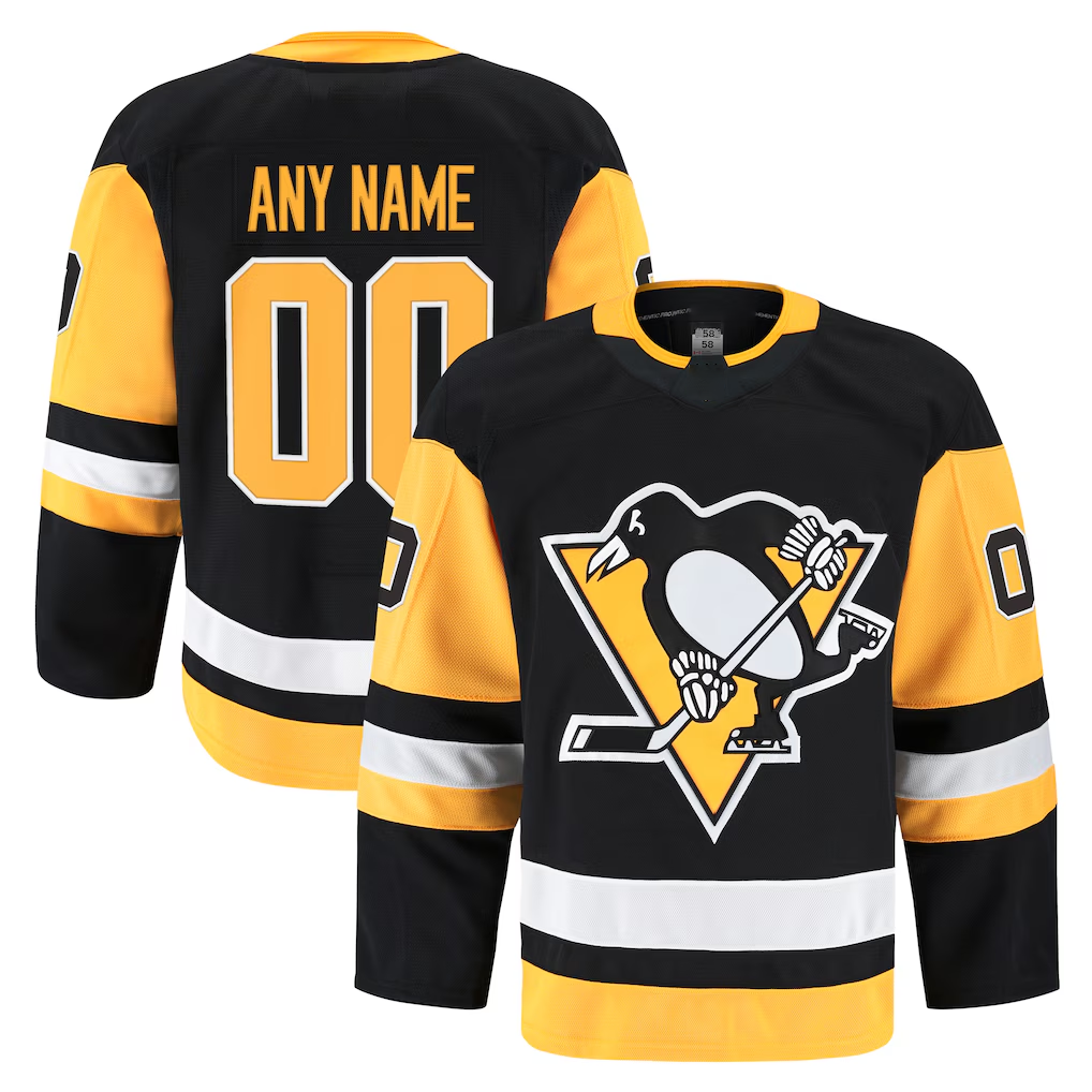 McAdo Custom P.Penguins Black Home Authentic Pro Jerseys
