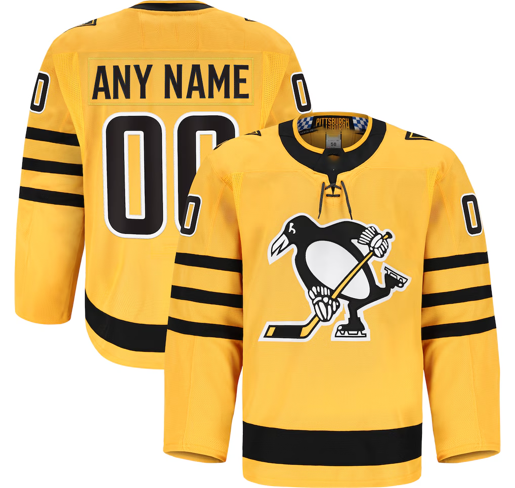 McAdo Custom P.Penguins Gold Alternate Authentic Pro Jerseys
