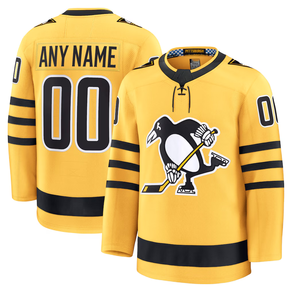 McAdo Custom P.Penguins Gold Alternate Premium Jerseys