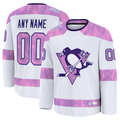 McAdo Custom P.Penguins White 2024 Hockey Fights Cancer Jerseys