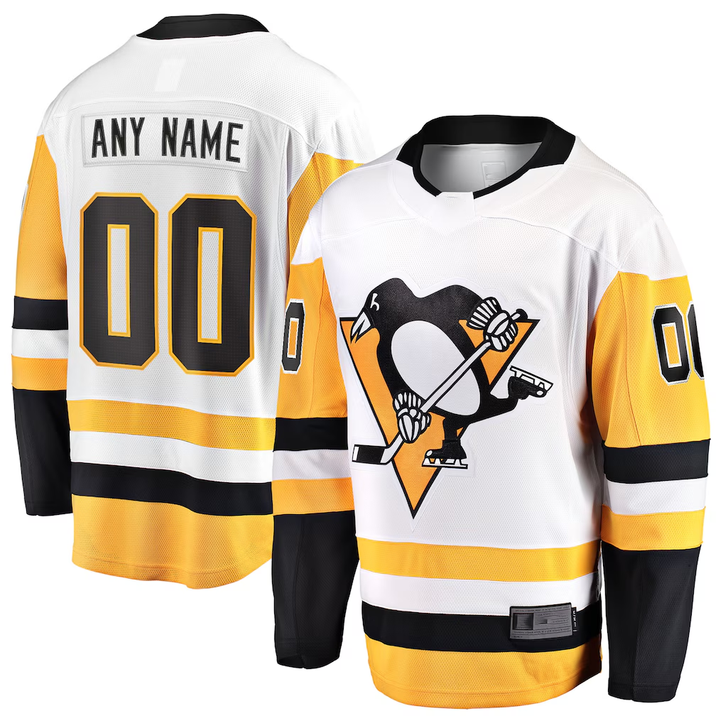 McAdo Custom P.Penguins White Away Breakaway Jerseys