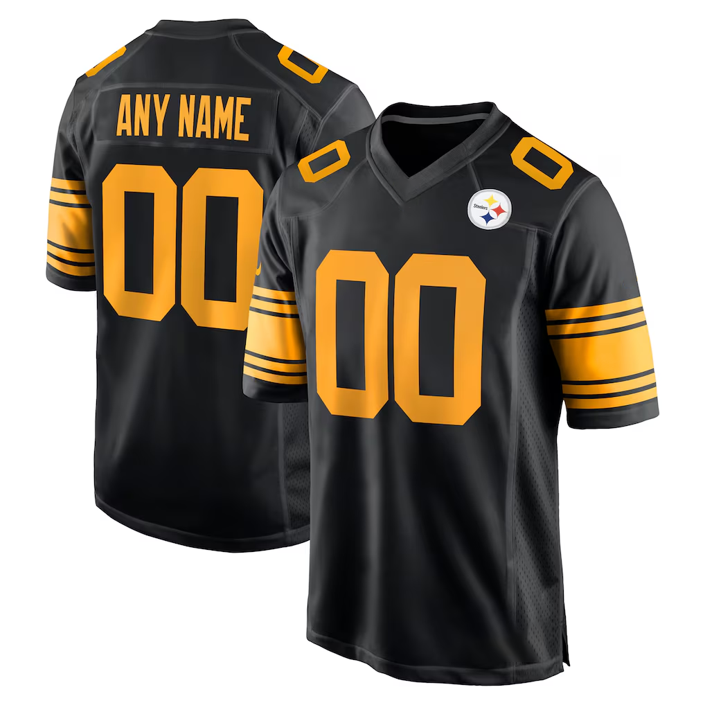 McAdo Custom P.Steelers Black Alternate Game Stitched Jerseys