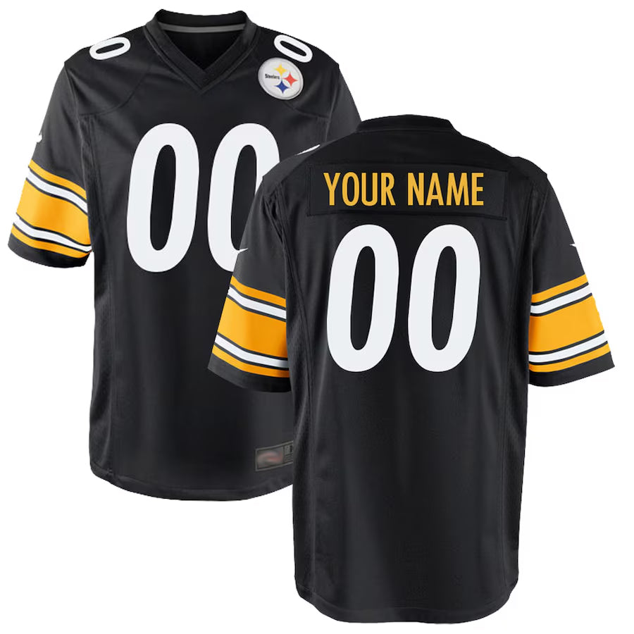 McAdo Custom P.Steelers Black Game Stitched Jerseys