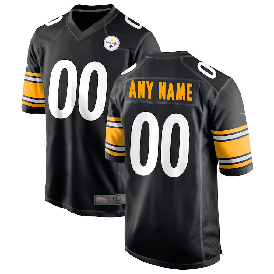 McAdo Custom P.Steelers Black Home Game Stitched Jerseys