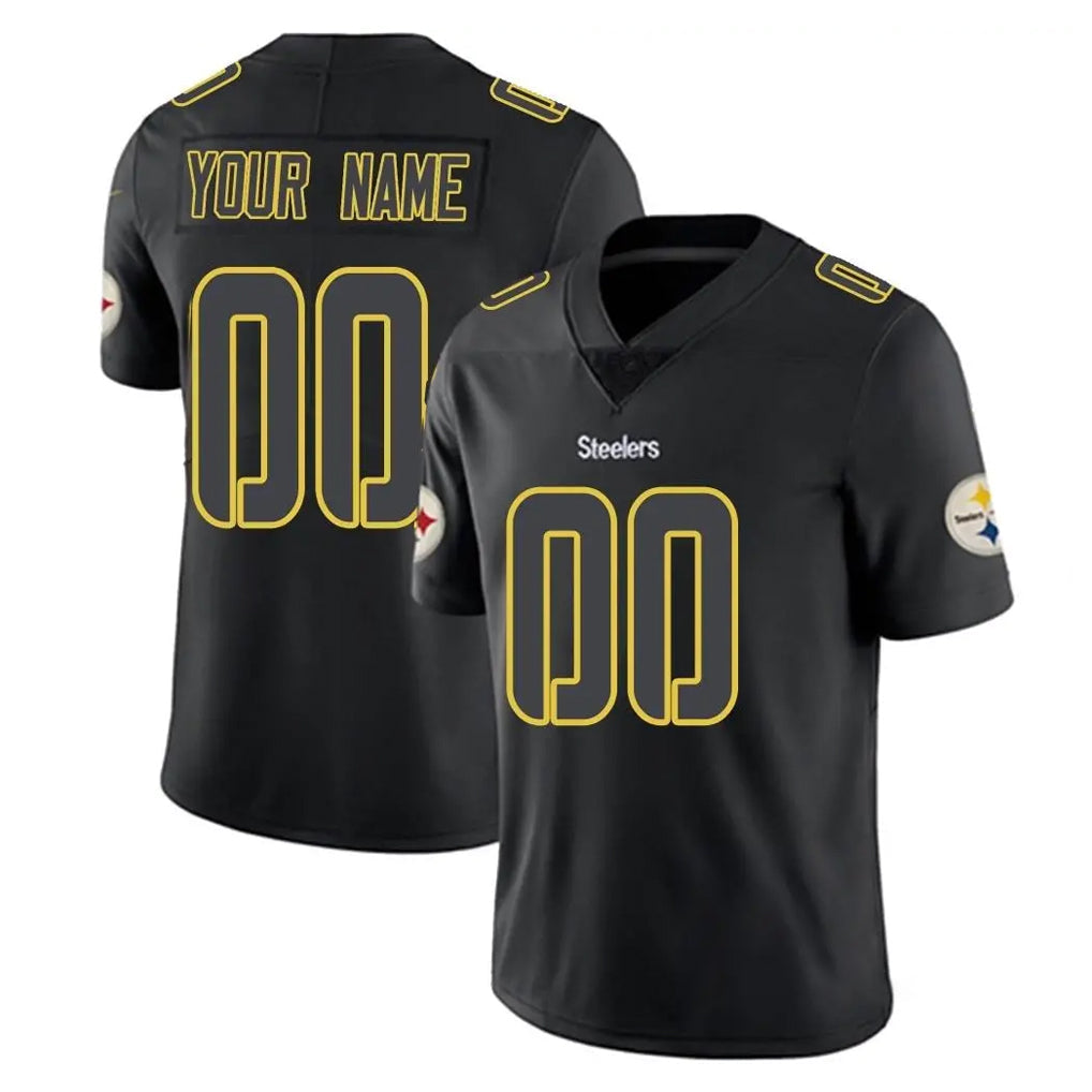 McAdo Custom P.Steelers Black Impact Limited Home Game Any Name & Numbers Stitched Jerseys