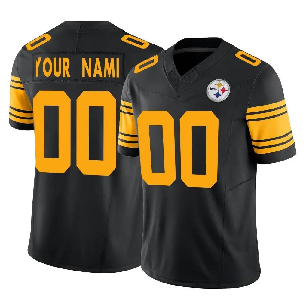 McAdo Custom P.Steelers Black Limited 2nd Alternate Vapor F.U.S.E. Home Game Any Name & Numbers Stitched Jerseys