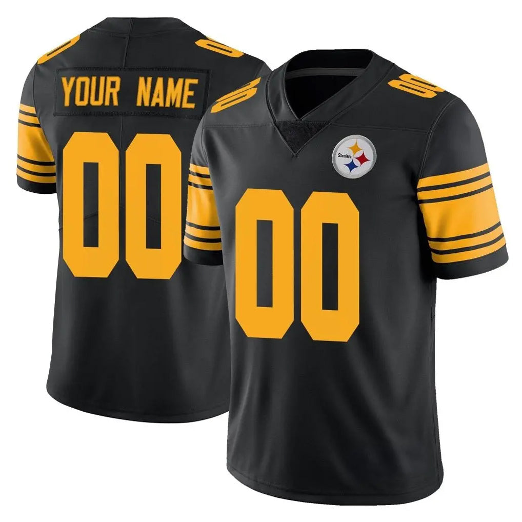 McAdo Custom P.Steelers Black Limited Color Rush Home Game Any Name & Numbers Stitched Jerseys