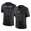 McAdo Custom P.Steelers Black Reflective Limited Home Game Any Name & Numbers Stitched Jerseys