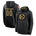McAdo Custom P.Steelers Black Salute to Service Hoodies Limited Game Any Name & Numbers Stitched Jerseys