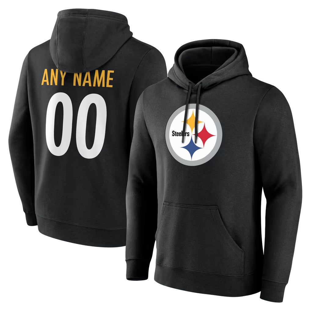 McAdo Custom P.Steelers Black Salute to Service Hoodies Limited Game Any Name & Numbers Stitched Jerseys
