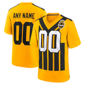 McAdo Custom P.Steelers Gold Alternate 1933 Throwback Game Stitched Jerseys
