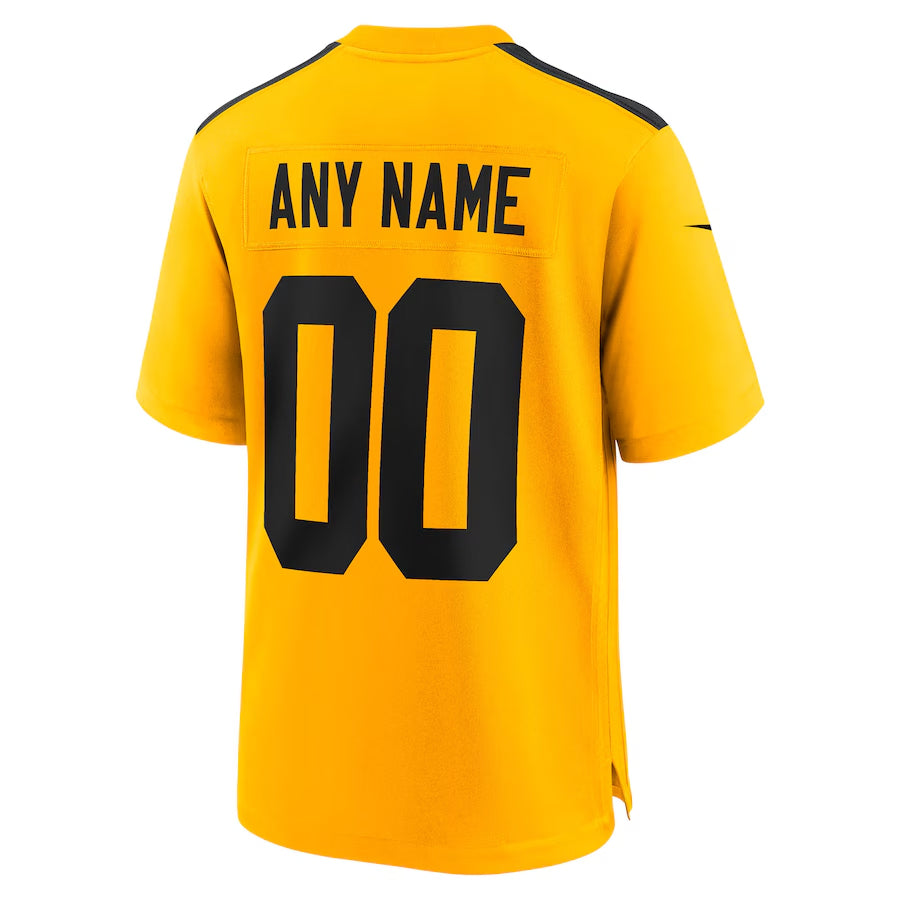 McAdo Custom P.Steelers Gold Alternate Game Stitched Jerseys