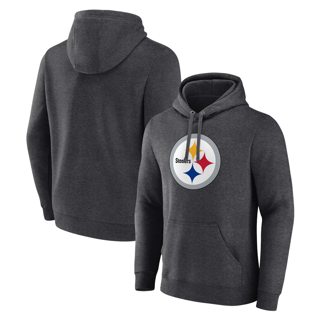 McAdo Custom P.Steelers Gray Pullover Hoodies Limited Any Name & Numbers  Stitched Jerseys