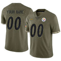 McAdo Custom P.Steelers Salute To Service Limited Olive Stitched Jerseys