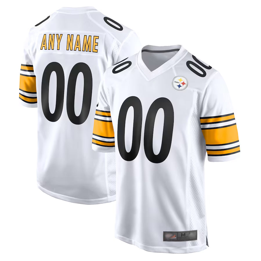 McAdo Custom P.Steelers White Home Game Stitched Jerseys