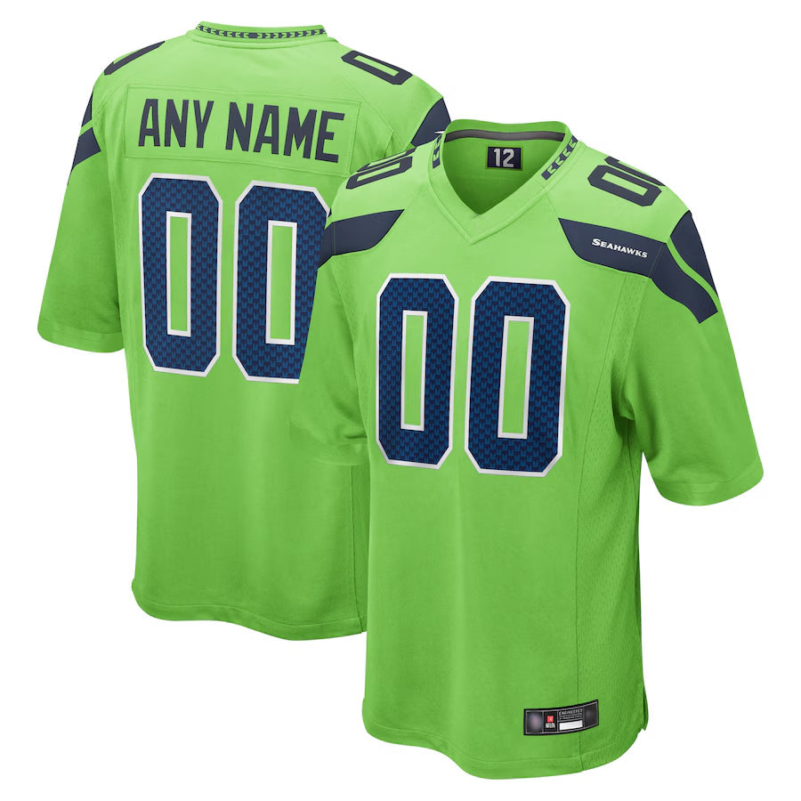McAdo Custom S.Seahawks Neon Green Alternate Game Stitched Jerseys