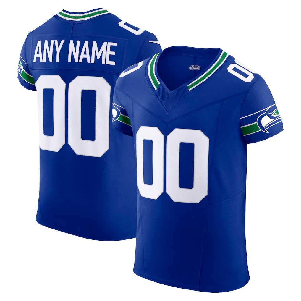 McAdo Custom S.Seahawks  Royal Alternate Vapor F.U.S.E. Elite Stitched Jerseys