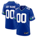 McAdo Custom S.Seahawks Royal Throwback Game Stitched Jerseys