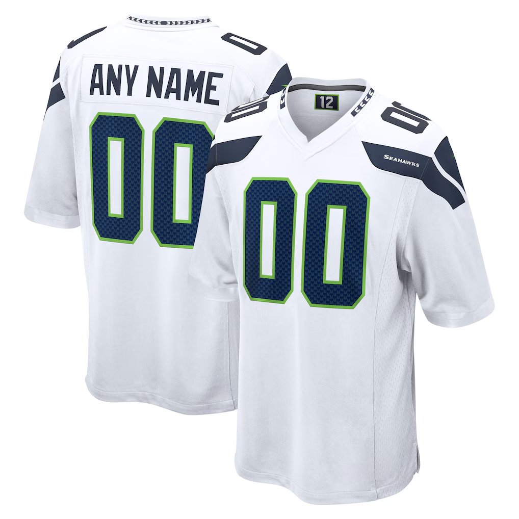 McAdo Custom S.Seahawks White Game Stitched Jerseys