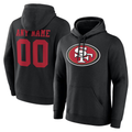 McAdo Custom SF.49ers Black Team Authentic Personalized Name & Number Hoodie Stitched Jerseys