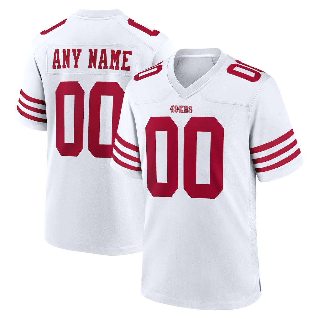 McAdo Custom SF.49ers White Game Player Stitched Jerseys