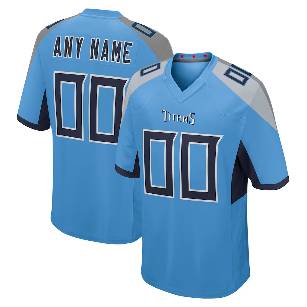 McAdo Custom T.Titans Light Blue Alternate Game Stitched Jerseys