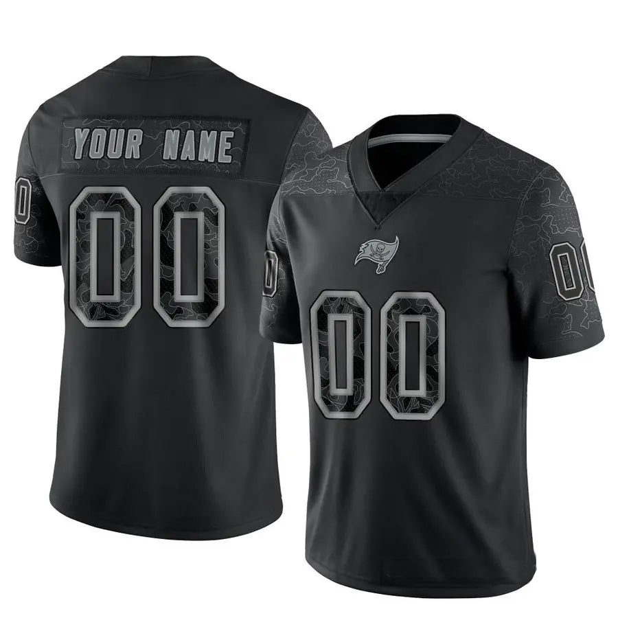 McAdo Custom TB.Buccaneers Black RFLCTV Limited Stitched Jerseys