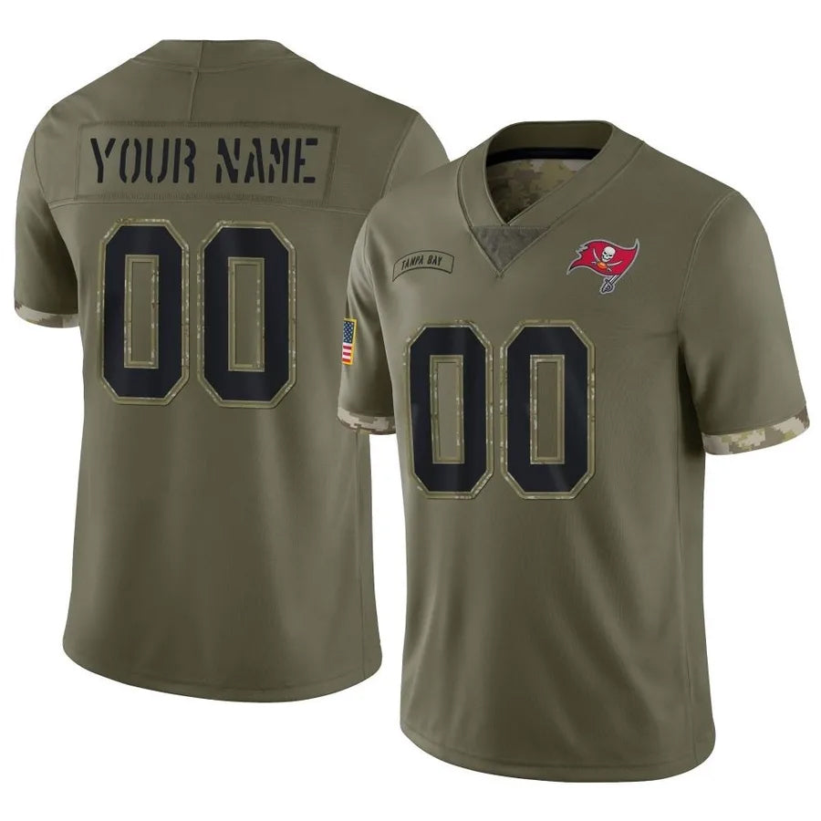 McAdo Custom TB.Buccaneers Salute To Service Olive Stitched Jerseys